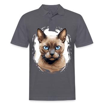Burmese Cat Burma Katze - Männer Poloshirt - Anthrazit - Vorne - Nico (186cm)
