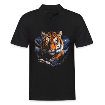 Majestic Tiger Wilderness Wild Powerful - Men's Polo Shirt - black - Front - Kai (181cm)
