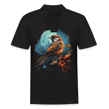 Majestätisch Vogel Illustration Vogelliebhaber - Männer Poloshirt - Schwarz - Vorne - Kai (181cm)