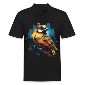 Majestätisch Vogel Illustration Vogelliebhaber - Männer Poloshirt - Schwarz - Vorne - Kai (181cm)