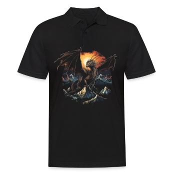 Dragon Role Playing Game Illustration Mythology - Men's Polo Shirt - black - Front - Kai (181cm)