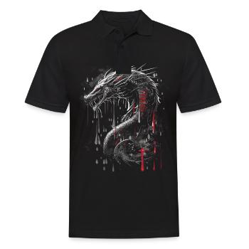 Tatouage japonais Chine Mythologie - Polo Homme - noir - Devant - Kai (181cm)