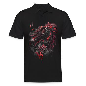 Tatouage Japonais Nuit Mystique Japon - Polo Homme - noir - Devant - Kai (181cm)