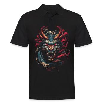 Dragon japonais Japon - Polo Homme - noir - Devant - Kai (181cm)