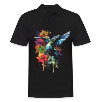 Colibri Oeuvre Oiseau Oiseaux - Polo Homme - noir - Devant - Kai (181cm)