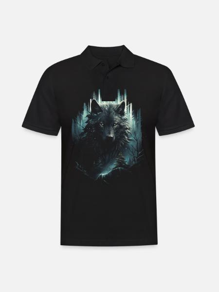 loup-garou loup loup mythologie jeu de rôle animal - Polo Homme - noir