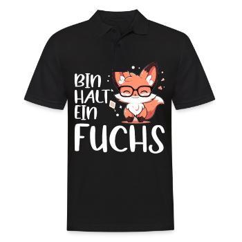 Lustiger Fuchs Spruch Füchse Bin halt ein Fuchs - Männer Poloshirt - Schwarz - Vorne - Kai (181cm)
