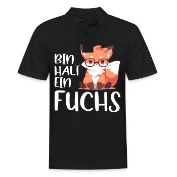 Lustiger Fuchs Spruch Füchse Bin halt ein Fuchs - Männer Poloshirt - Schwarz - Vorne - Kai (181cm)