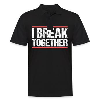 I break together Denglisch - Men's Polo Shirt - black - Front - Kai (181cm)