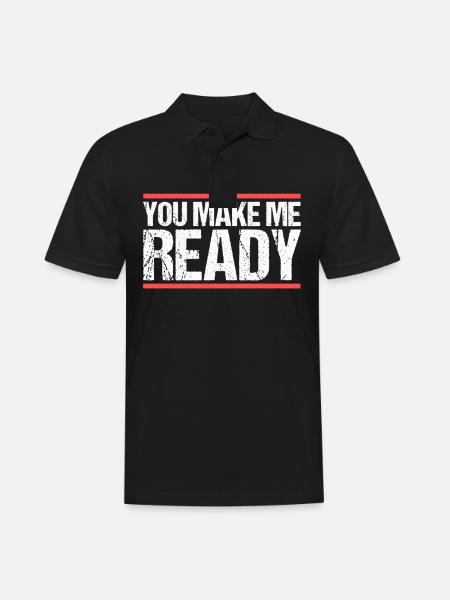You make me ready Denglish - Men's Polo Shirt - black