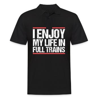 Je profite de ma vie dans les trains Denglisch - Polo Homme - noir - Devant - Kai (181cm)