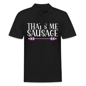 That´s me sausage. Denglisch - Männer Poloshirt - Schwarz - Vorne - Kai (181cm)
