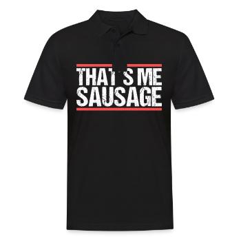 That´s me sausage. Denglisch - Männer Poloshirt - Schwarz - Vorne - Kai (181cm)