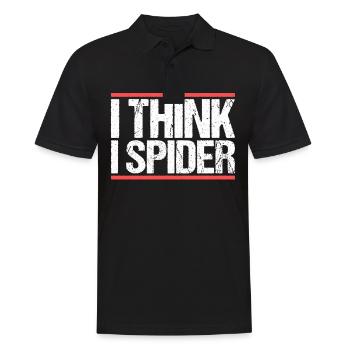 I think i spider. Denglish - Men's Polo Shirt - black - Front - Kai (181cm)