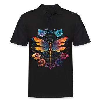 Mandala Chakra Spirituell Hinduismus Spiritualität - Männer Poloshirt - Schwarz - Vorne - Kai (181cm)