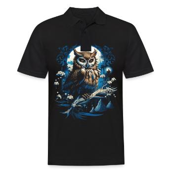 Eule Fantasie Japanisch Mythologie Magisch - Männer Poloshirt - Schwarz - Vorne - Kai (181cm)