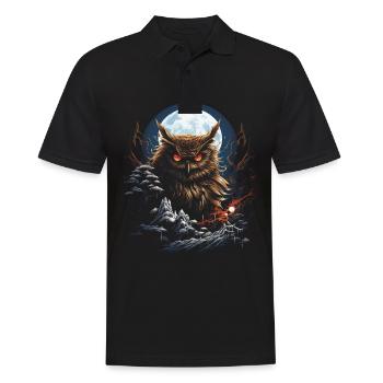 Eule Fantasie Japanisch Mythologie Magisch - Männer Poloshirt - Schwarz - Vorne - Kai (181cm)