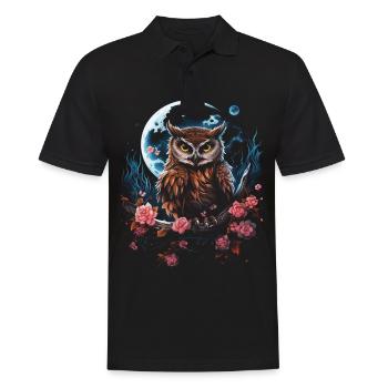 Eule Fantasie Japanisch Mythologie Magisch - Männer Poloshirt - Schwarz - Vorne - Kai (181cm)
