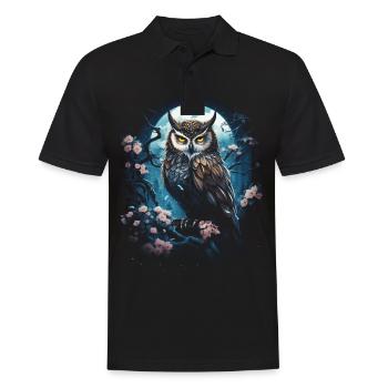 Eule Fantasie Japanisch Mythologie Magisch - Männer Poloshirt - Schwarz - Vorne - Kai (181cm)