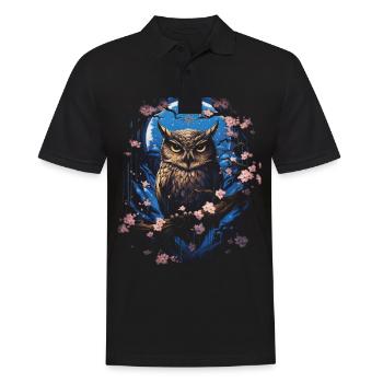 Eule Fantasie Japanisch Mythologie Magisch - Männer Poloshirt - Schwarz - Vorne - Kai (181cm)