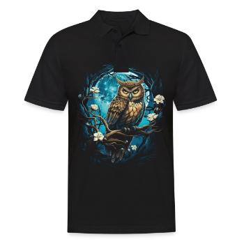 Eule Fantasie Japanisch Mythologie Magisch - Männer Poloshirt - Schwarz - Vorne - Kai (181cm)