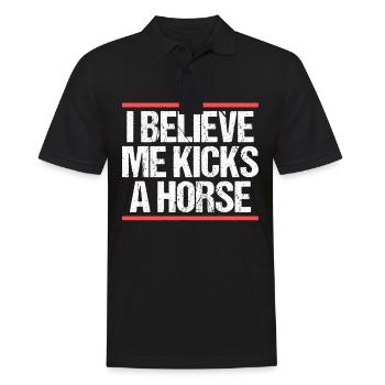 Je crois que je donne un coup de pied à un cheval Denglisch - Polo Homme - noir - Devant - Kai (181cm)