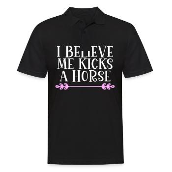 Je crois que je donne un coup de pied à un cheval Denglisch - Polo Homme - noir - Devant - Kai (181cm)