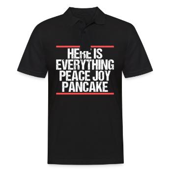 Voici tout ce qu’il faut Peace Joy Pancake Denglisch - Polo Homme - noir - Devant - Kai (181cm)