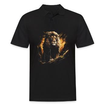 Lion, Africa, Safari, Jungle, Pride, Majestic - Men's Polo Shirt - black - Front - Kai (181cm)