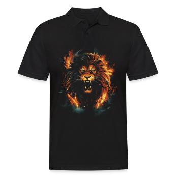 Lion, Feu, Animal, Jungle, Savane, faune, Symbole - Polo Homme - noir - Devant - Kai (181cm)