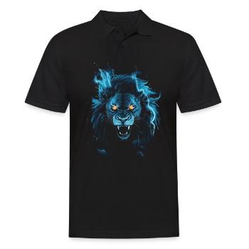 Lion, Feu, Bleu, Mâle - Polo Homme - noir - Devant - Kai (181cm)