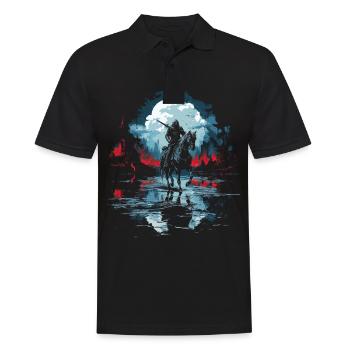 Ritter Burg Ritter auf Pferd Ritter Rollenspiel - Männer Poloshirt - Schwarz - Vorne - Kai (181cm)