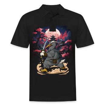 Grue de samouraï - Polo Homme - noir - Devant - Kai (181cm)