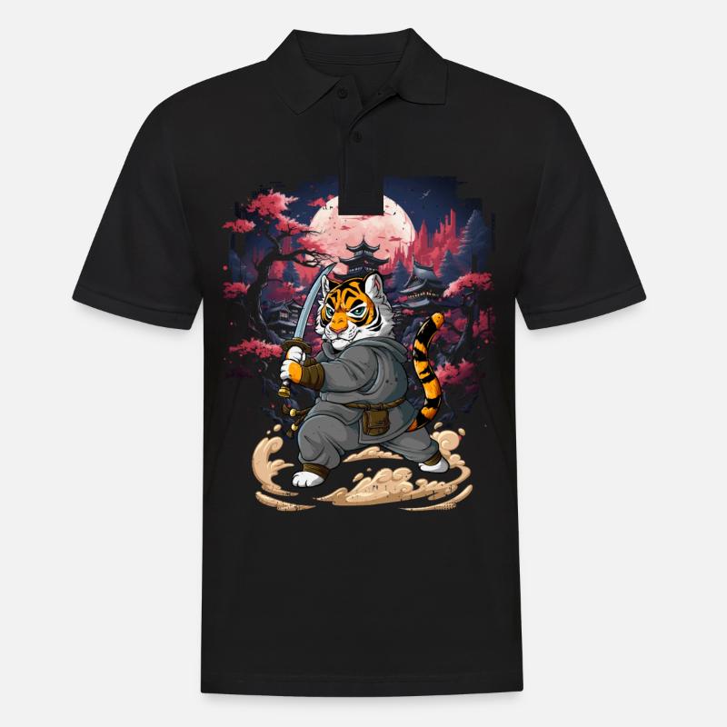 Tigre samouraï - Polo Homme - noir