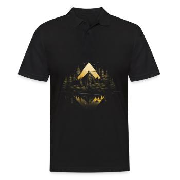 Geometric Minimalism Trees Abstract - Men's Polo Shirt - black - Front - Kai (181cm)