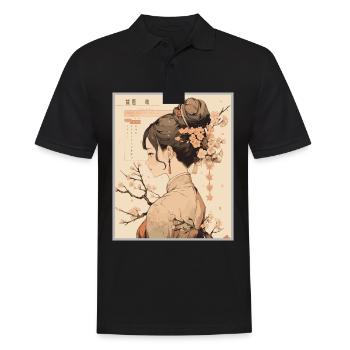 Vintage Japanisch Ästhetik Otaku Anime Girl - Männer Poloshirt - Schwarz - Vorne - Kai (181cm)