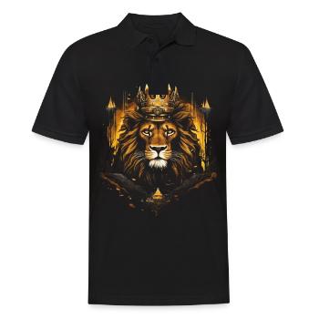 Lion, Roi, Faune, Fierté, Afrique - Polo Homme - noir - Devant - Kai (181cm)