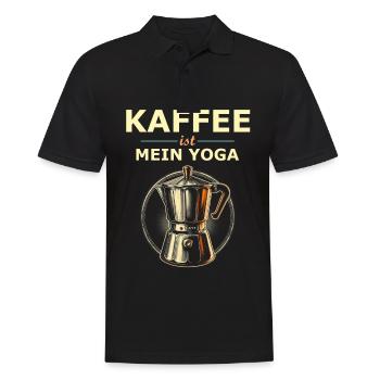 Kaffee Spruch - Männer Poloshirt - Schwarz - Vorne - Kai (181cm)