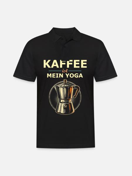 Kaffee Spruch - Männer Poloshirt - Schwarz