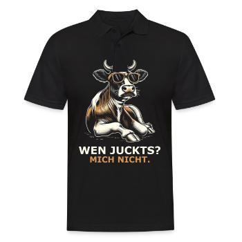 Kuh cool - Männer Poloshirt - Schwarz - Vorne - Kai (181cm)