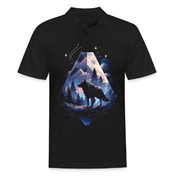Majestätischer Wolf Wölfe - Männer Poloshirt - Schwarz - Vorne - Kai (181cm)