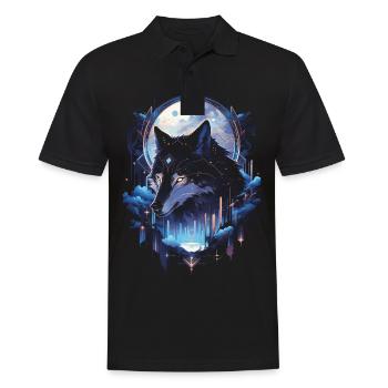 Majestätischer Wolf Wölfe - Männer Poloshirt - Schwarz - Vorne - Kai (181cm)