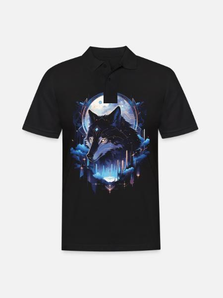 Majestic Wolf Wolves - Men's Polo Shirt - black