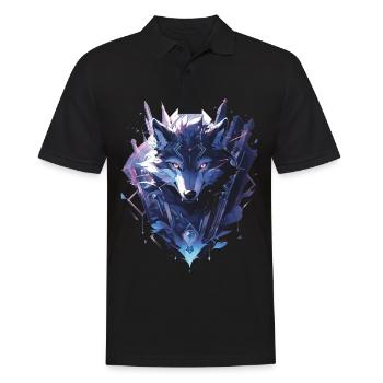 Majestätischer Wolf Wölfe - Männer Poloshirt - Schwarz - Vorne - Kai (181cm)