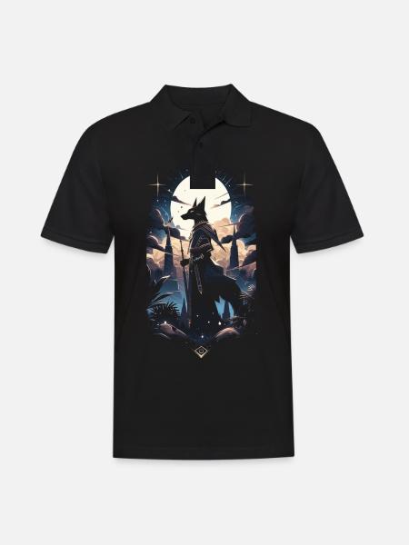 Anubis Gott Gaming Ägypter - Männer Poloshirt - Schwarz