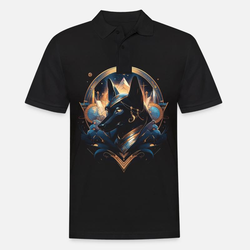 Anubis Gott Gaming Ägypter - Männer Poloshirt - Schwarz