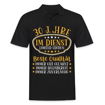 30 Jahre im Dienst 30 Jähriges Dienstjubiläum - Männer Poloshirt - Schwarz - Vorne - Kai (181cm)