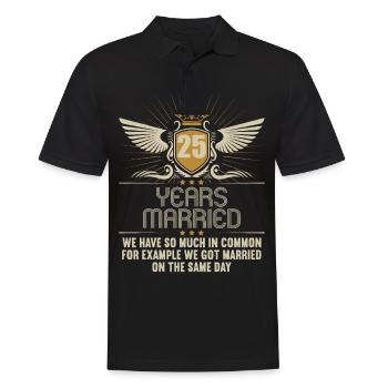 We have a lot in common 25th wedding anniversary - Men's Polo Shirt - black - Front - Kai (181cm)