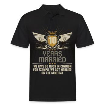We have a lot in common 10th wedding anniversary - Men's Polo Shirt - black - Front - Kai (181cm)