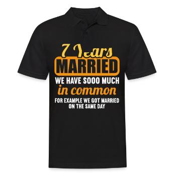 We have a lot in common 7th wedding anniversary - Men's Polo Shirt - black - Front - Kai (181cm)